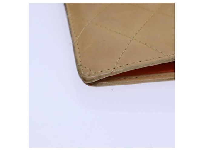 CHANEL Línea Cambon Monedero Largo de Cuero Beige CC Auth bs16763 - vista 15