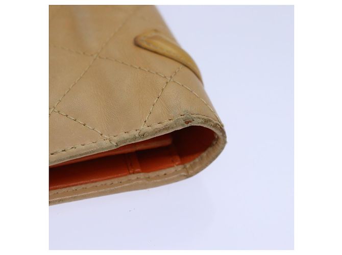 CHANEL Línea Cambon Monedero Largo de Cuero Beige CC Auth bs16763 - vista 16