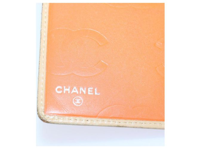CHANEL Línea Cambon Monedero Largo de Cuero Beige CC Auth bs16763 - vista 17