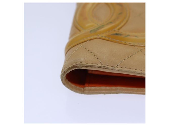CHANEL Línea Cambon Monedero Largo de Cuero Beige CC Auth bs16763 - vista 7