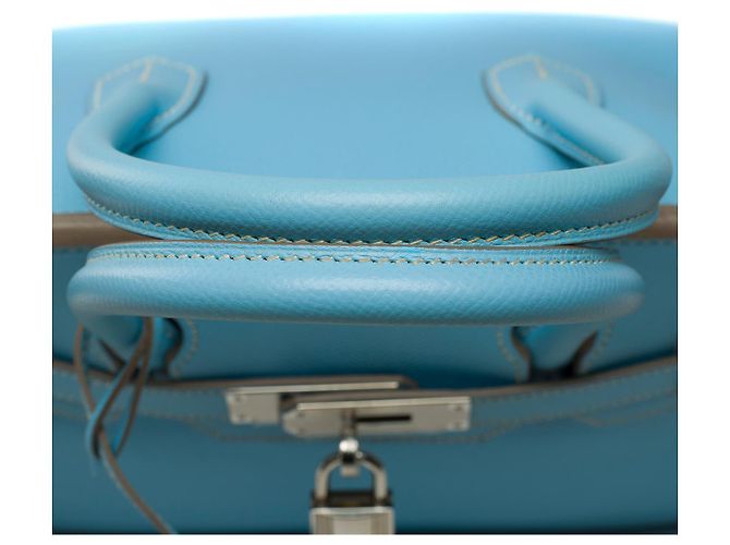 Hermès Sac HERMES Birkin 30 en Cuir Bleu - 102089 - vue 10
