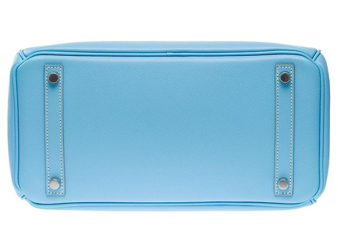 Hermès Sac HERMES Birkin 30 en Cuir Bleu - 102089 - vue 11