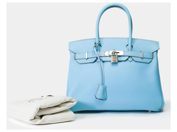 Hermès Sac HERMES Birkin 30 en Cuir Bleu - 102089 - vue 2