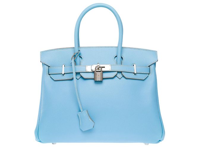Hermès Sac HERMES Birkin 30 en Cuir Bleu - 102089 - vue 3