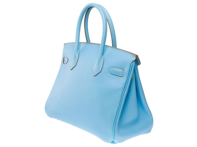 Hermès Sac HERMES Birkin 30 en Cuir Bleu - 102089 - vue 6
