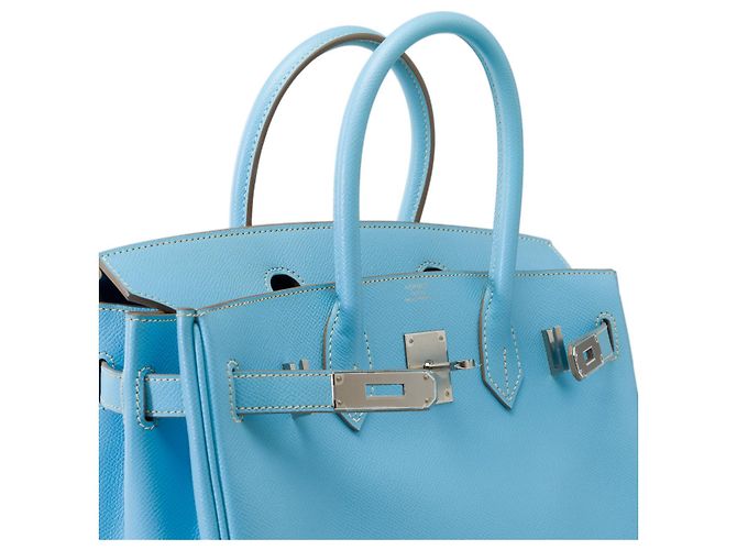 Hermès Sac HERMES Birkin 30 en Cuir Bleu - 102089 - vue 7