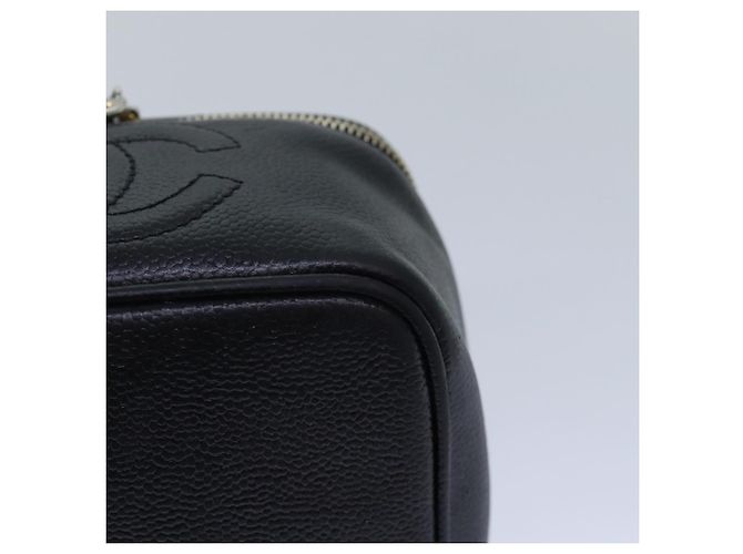 Vanity CHANEL COCO Marca Pochette Cosmetica Pelle Caviar Nera CC Auth bs16727 Nero - vista 14