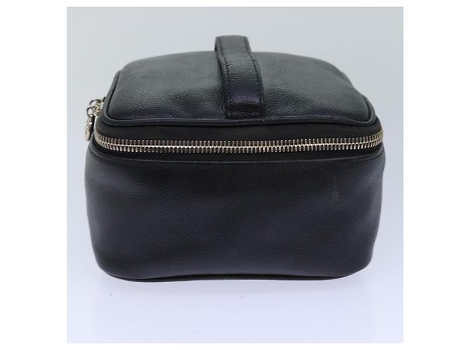 Vanity CHANEL COCO Marca Pochette Cosmetica Pelle Caviar Nera CC Auth bs16727 Nero - vista 3