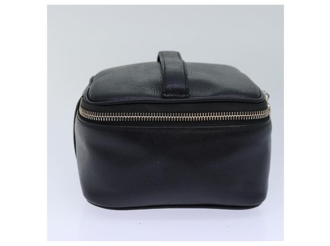 Vanity CHANEL COCO Marca Pochette Cosmetica Pelle Caviar Nera CC Auth bs16727 Nero - vista 4