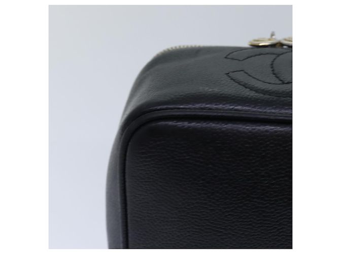 Vanity CHANEL COCO Marca Pochette Cosmetica Pelle Caviar Nera CC Auth bs16727 Nero - vista 7