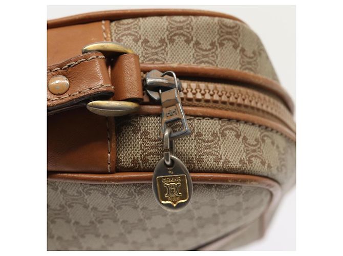 Céline Borsa a spalla in tela Macadam CELINE beige oro Auth yk14240 D'oro - vista 10