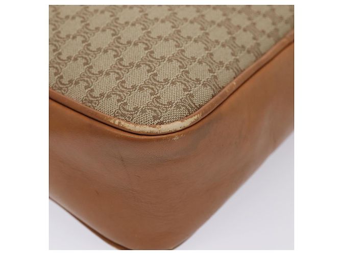 Céline Borsa a spalla in tela Macadam CELINE beige oro Auth yk14240 D'oro - vista 15