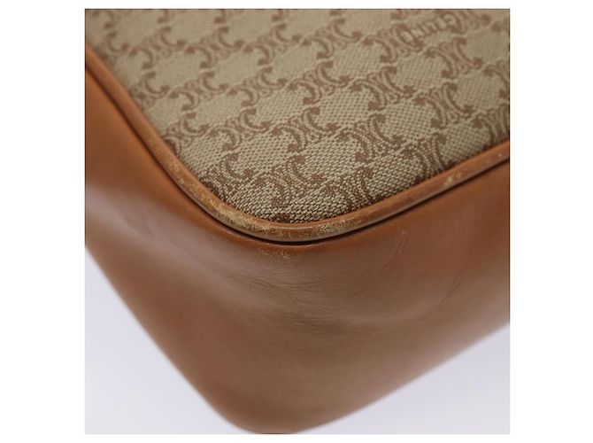 Céline Borsa a spalla in tela Macadam CELINE beige oro Auth yk14240 D'oro - vista 16