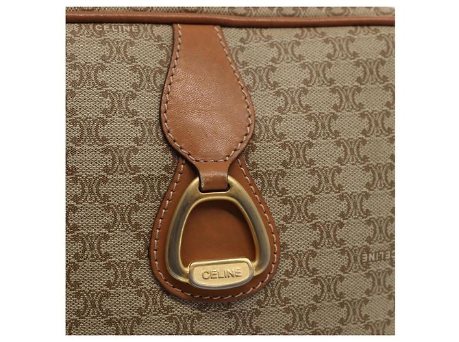 Céline Borsa a spalla in tela Macadam CELINE beige oro Auth yk14240 D'oro - vista 17