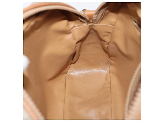 Céline Borsa a spalla in tela Macadam CELINE beige oro Auth yk14240 D'oro - vista 20