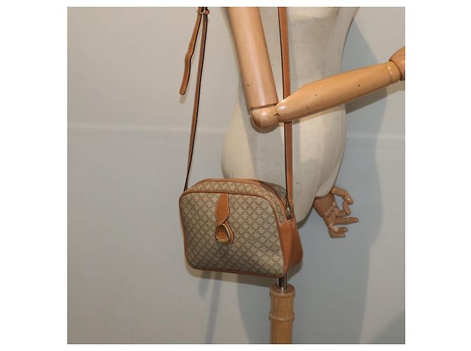 Céline Borsa a spalla in tela Macadam CELINE beige oro Auth yk14240 D'oro - vista 22