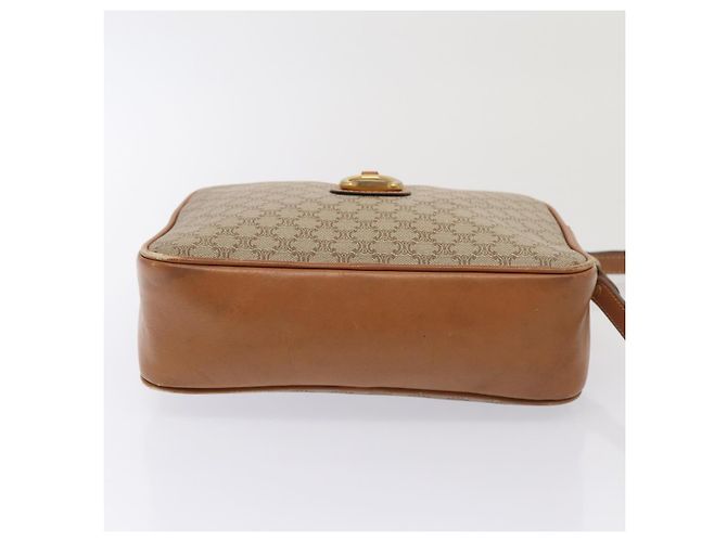 Céline Borsa a spalla in tela Macadam CELINE beige oro Auth yk14240 D'oro - vista 5