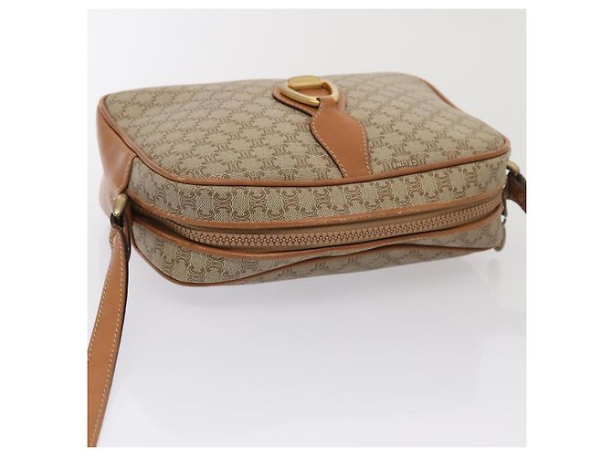 Céline Borsa a spalla in tela Macadam CELINE beige oro Auth yk14240 D'oro - vista 6