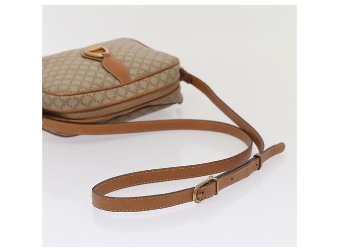 Céline Borsa a spalla in tela Macadam CELINE beige oro Auth yk14240 D'oro - vista 7