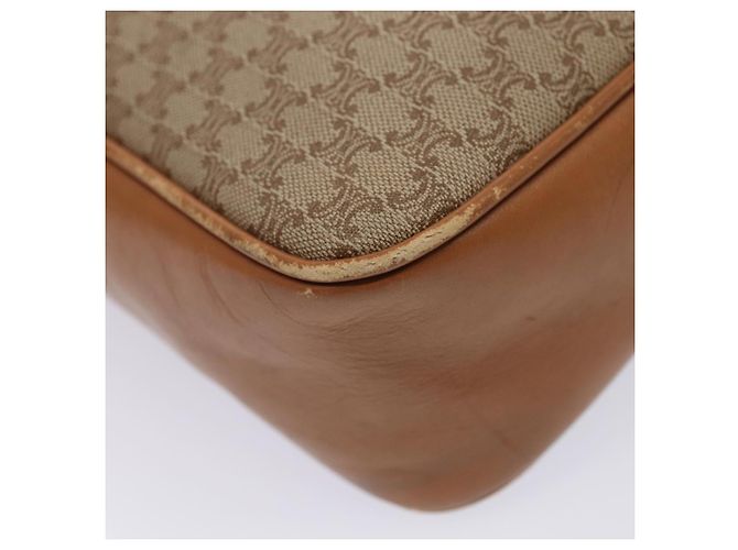 Céline Borsa a spalla in tela Macadam CELINE beige oro Auth yk14240 D'oro - vista 9