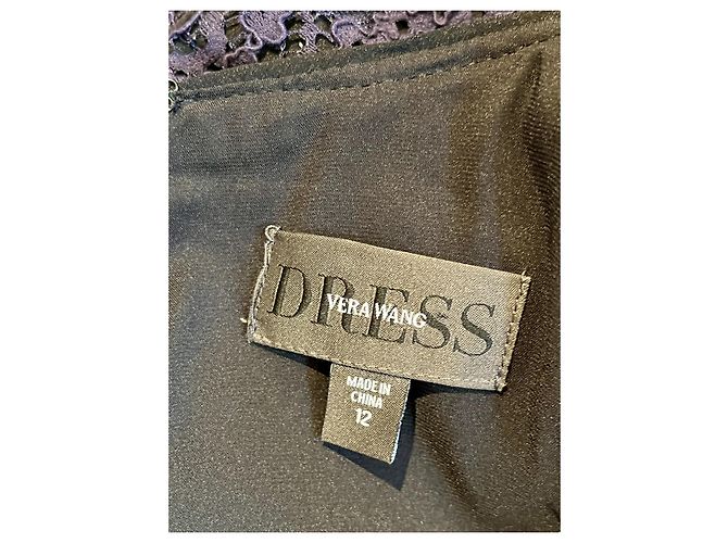 Vera Wang Abendkleid in Mitternachtsblau aus Guipure-Spitze Marineblau - Ansicht 5