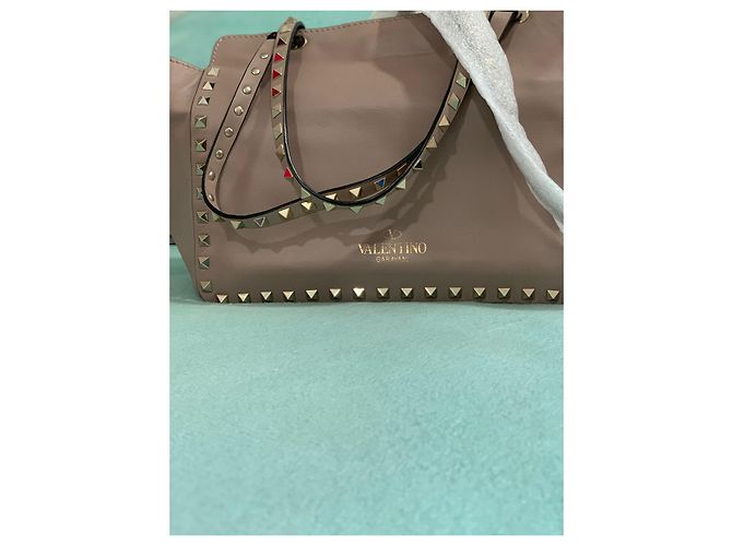 Borsa a mano Valentino Garavani in pelle beige - vista 4