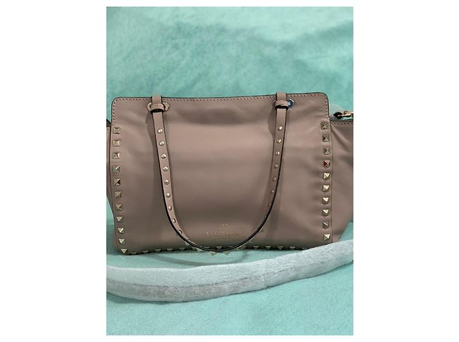 Borsa a mano Valentino Garavani in pelle beige - vista 5