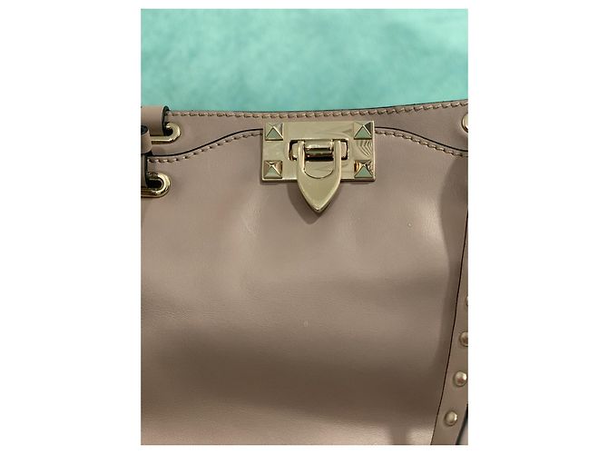 Borsa a mano Valentino Garavani in pelle beige - vista 6