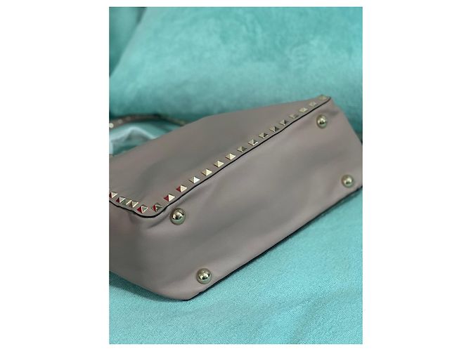 Borsa a mano Valentino Garavani in pelle beige - vista 7