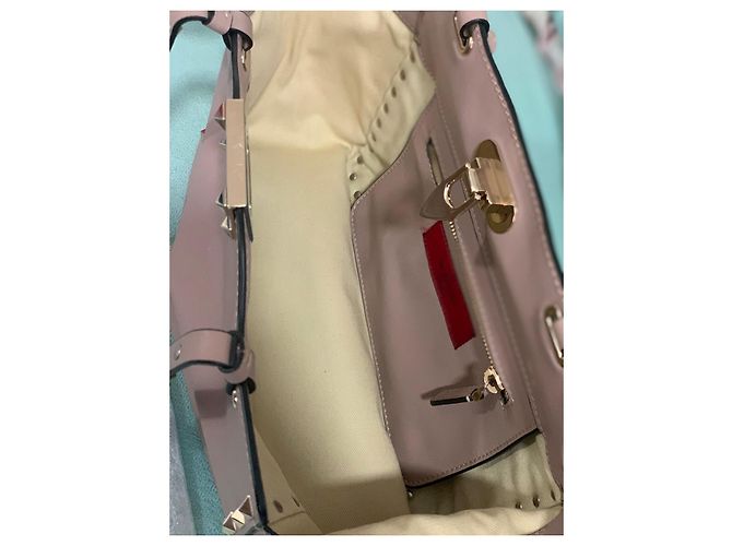 Borsa a mano Valentino Garavani in pelle beige - vista 8