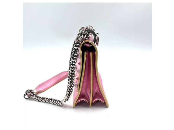 Borsa Fendi Kan I in pelle rosa - vista 3