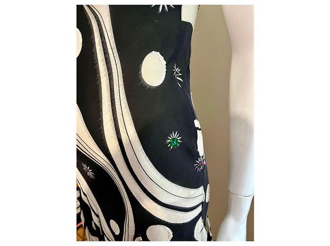 Jenny Packham Vestido de cóctel de seda con adornos de lentejuelas Negro Crudo - vista 5
