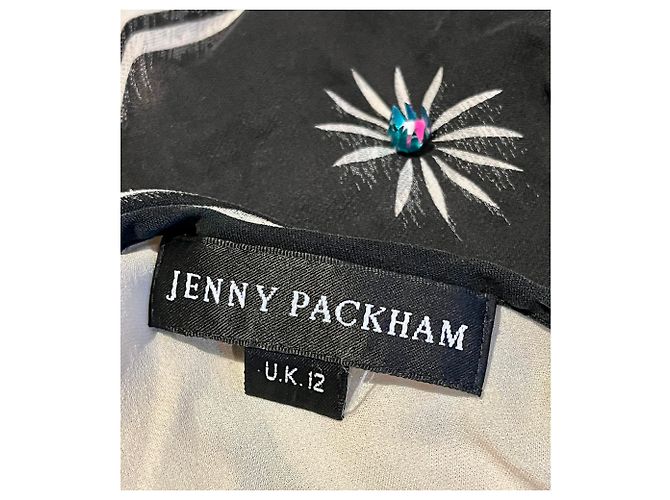 Jenny Packham Vestido de cóctel de seda con adornos de lentejuelas Negro Crudo - vista 6