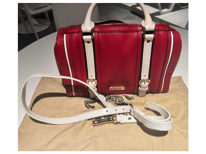 Borsa Burberry Speedy Rossa e Bianca in Pelle Rosso - vista 10