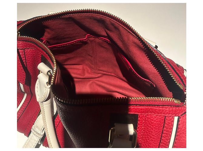 Borsa Burberry Speedy Rossa e Bianca in Pelle Rosso - vista 12
