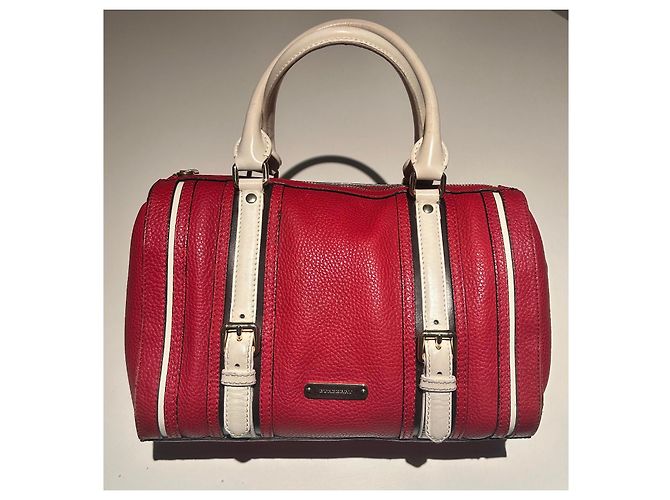 Borsa Burberry Speedy Rossa e Bianca in Pelle Rosso - vista 2
