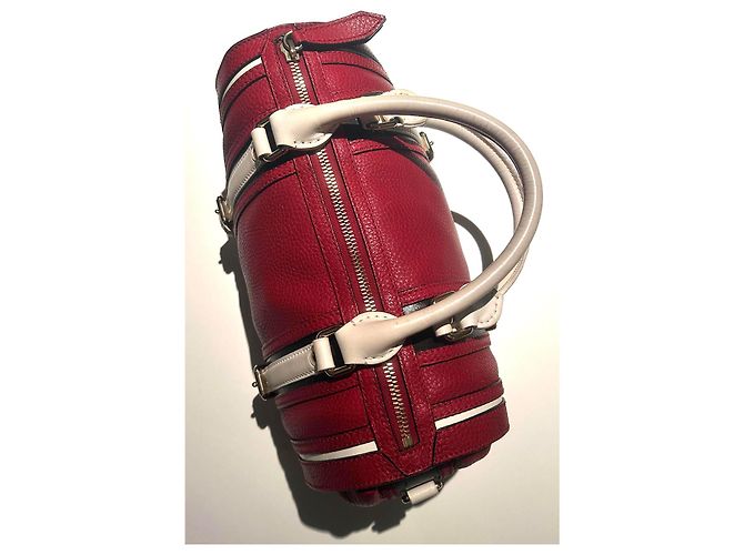 Borsa Burberry Speedy Rossa e Bianca in Pelle Rosso - vista 3