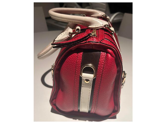 Borsa Burberry Speedy Rossa e Bianca in Pelle Rosso - vista 4