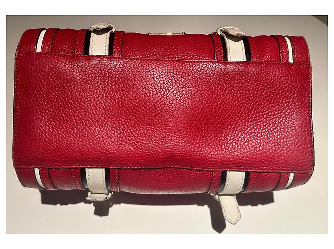Borsa Burberry Speedy Rossa e Bianca in Pelle Rosso - vista 5