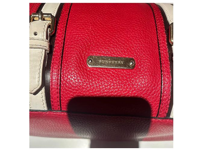 Borsa Burberry Speedy Rossa e Bianca in Pelle Rosso - vista 6