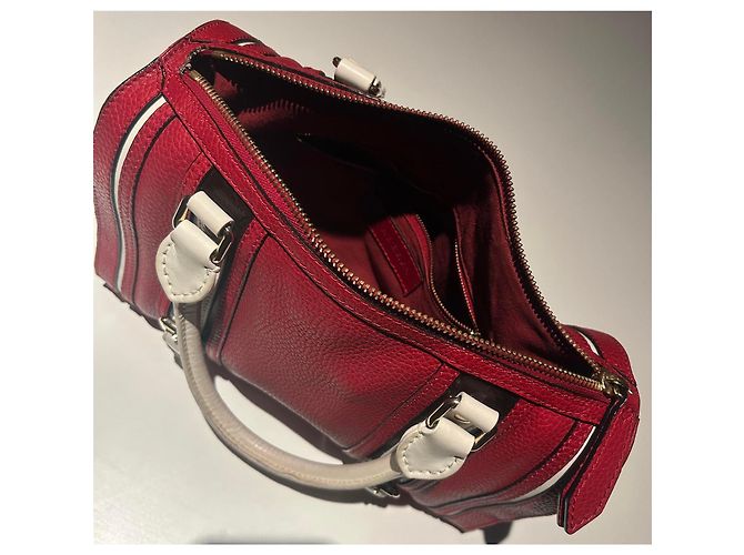 Borsa Burberry Speedy Rossa e Bianca in Pelle Rosso - vista 7
