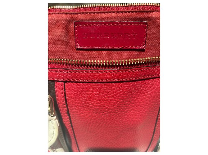 Borsa Burberry Speedy Rossa e Bianca in Pelle Rosso - vista 9