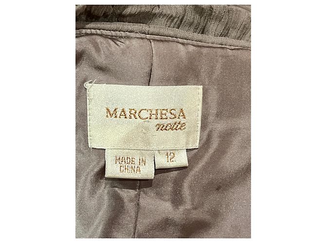 Marchesa Trägerloses Seiden- und Samtkleid für Göttinnen Schwarz Grau - Ansicht 5