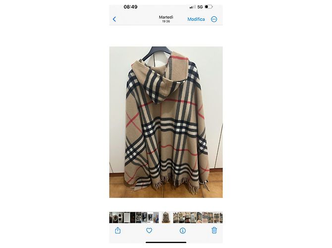 Abrigo Burberry de cachemira beige - vista 3