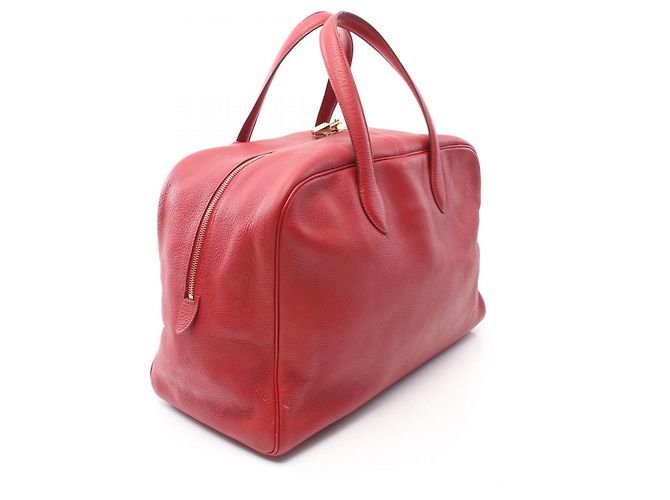 Hermès Hermes Victoria 38 Leder Tote Bag Rot - Ansicht 2