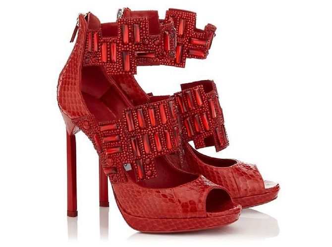 Botines Jing de serpiente roja Jimmy Choo - vista 2
