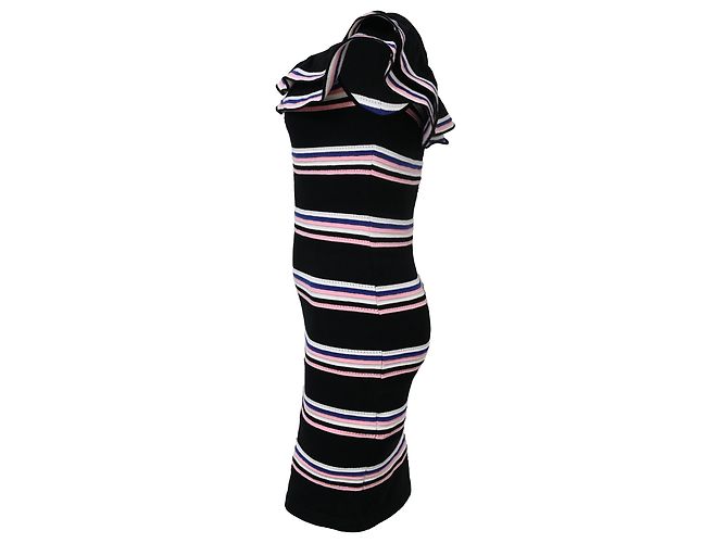 Abito a righe multicolore con volant MSGM Mini Friday Off-Shoulder in cotone - vista 2
