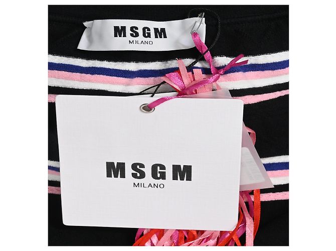 Abito a righe multicolore con volant MSGM Mini Friday Off-Shoulder in cotone - vista 4