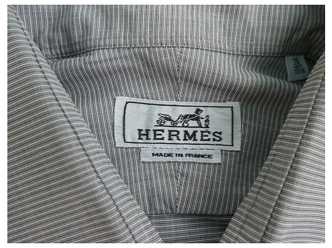 Hermès Baumwollhemd Größe 39 Grau - Ansicht 2