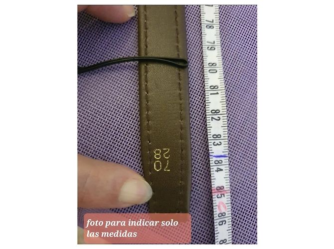 Cinto Lanvin de couro e camurça marrom com fivela dourada Dourado - vista 5